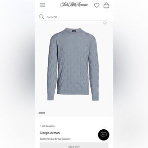 GIORGIO ARMANI Check-Weave Sweater in XL in dusty violet